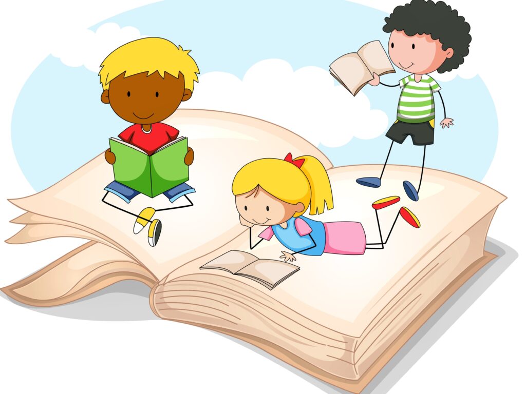 enfants qui lisent un livre